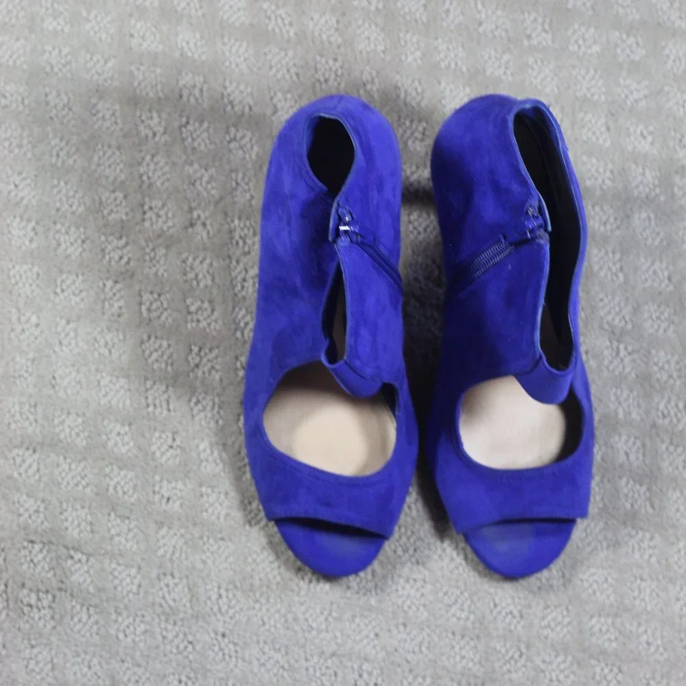 Gianni Bini Size 7.5 Electric Blue Peep Toe 4
